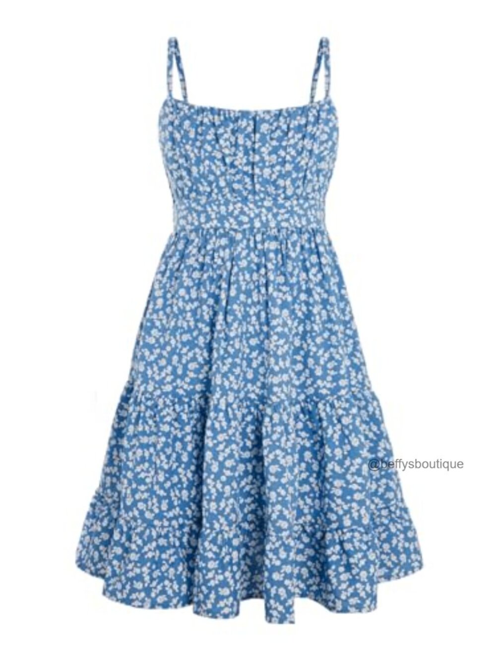Girls Floral Sleeveless Ruffle Hem A-Line Cami Sundress